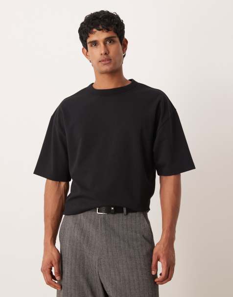ASOS DESIGN – Kastiges Oversize-T-Shirt aus schwerem Baumwollmix in Schwarz mit breatheMAX™-Technologie - view 1