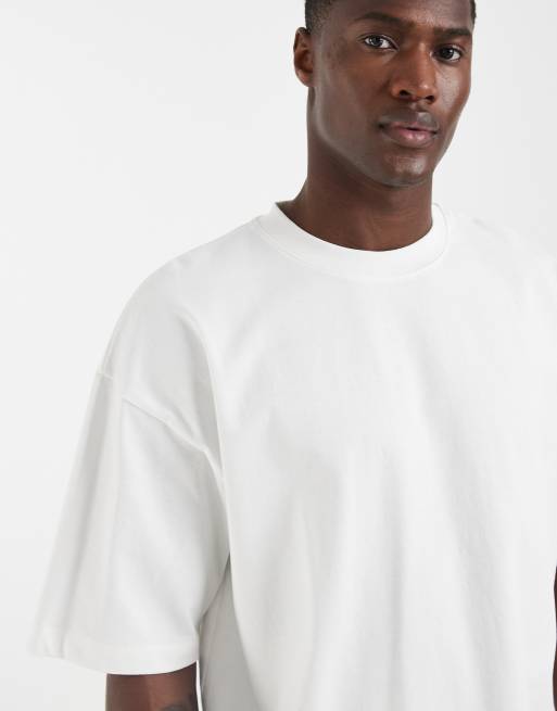 ASOS DESIGN – Kastiges Oversize-T-Shirt aus schwerem Stoff in Cremeweiß, 3 von 5
