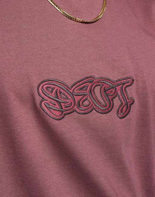 ASOS DESIGN – Kastiges Oversize-T-Shirt in Braun mit Schriftzug-Grafik, 2 von 4