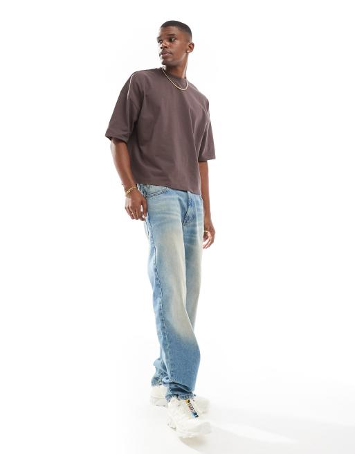 ASOS DESIGN – Kastiges Oversize-T-Shirt in Braun mit überschnittenen Schultern, 2 von 4