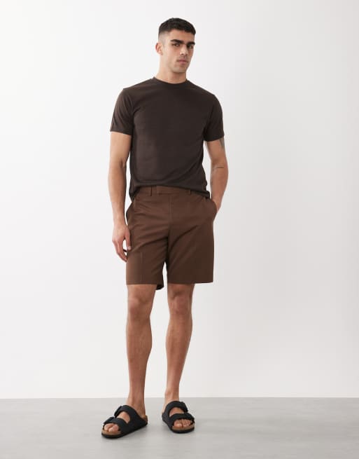 ASOS DESIGN – Kastiges Oversize-T-Shirt in brauner Leinenoptik mit regulärer Passform, 2 von 5