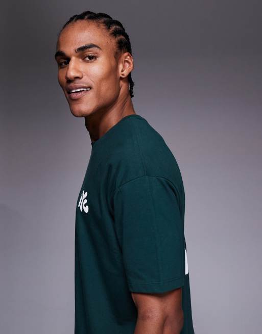 ASOS DESIGN – Kastiges Oversize-T-Shirt in Dunkelgrün mit NYC-Schriftzug, 4 von 5