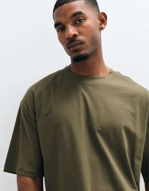 ASOS DESIGN kastiges Oversize-T-Shirt in Khaki, 3 von 9
