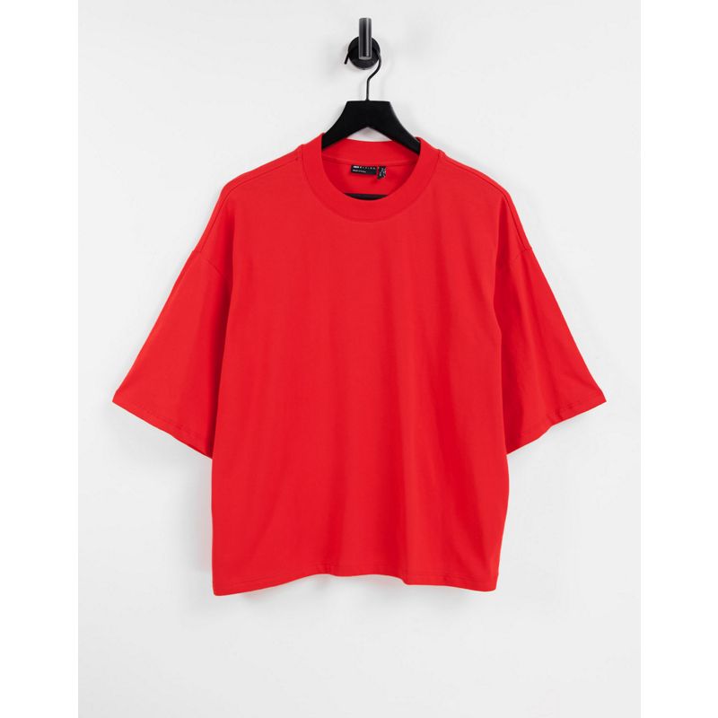 DESIGN – Kastiges Oversize-T-Shirt in Rot