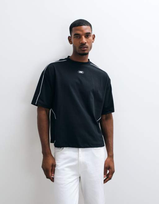 ASOS DESIGN – Kastiges Oversize-T-Shirt in Schwarz mit Kyoto-Print, 2 von 5