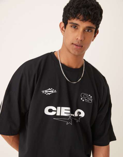 ASOS DESIGN – Kastiges Oversize-T-Shirt in Schwarz mit Print - view 1