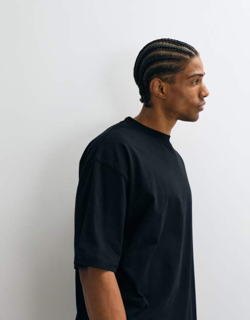 ASOS DESIGN – Kastiges Oversize-T-Shirt in Schwarz mit Tigergrafik, 2 von 5