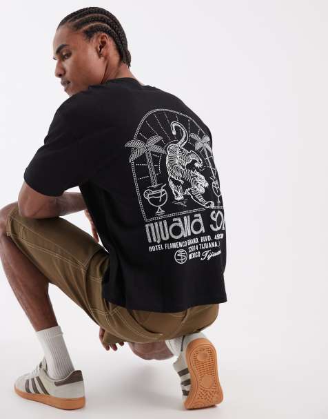 ASOS DESIGN – Kastiges Oversize-T-Shirt in Schwarz mit Tigergrafik - view 1