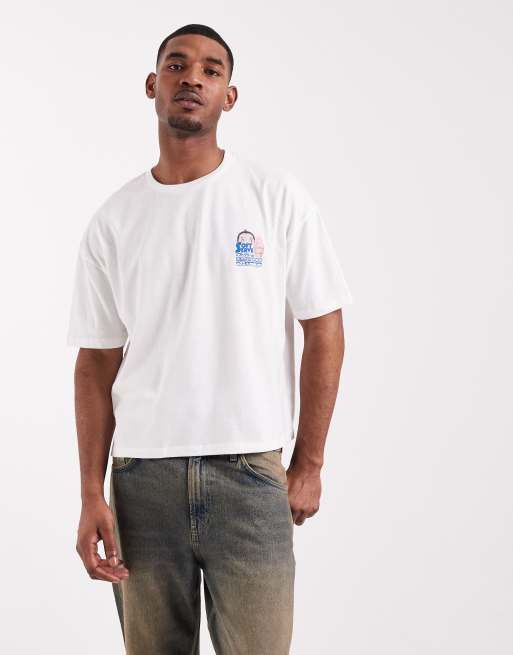 ASOS DESIGN – Kastiges Oversize-T-Shirt in Weiß mit Eiscreme-Print, 5 von 5