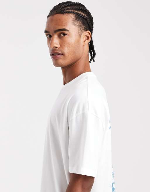 ASOS DESIGN – Kastiges Oversize-T-Shirt in Weiß mit Landschafts-Grafikprint, 4 von 5