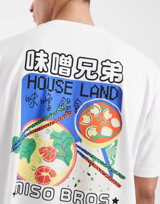 ASOS DESIGN – Kastiges Oversize-T-Shirt in Weiß mit Miso-Rückenprint, 5 von 5