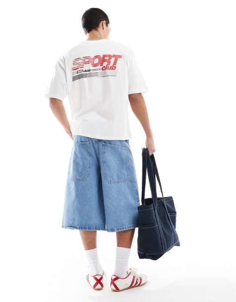 ASOS DESIGN – Kastiges Oversize-T-Shirt in Weiß mit Sport-Grafikprint - view 1