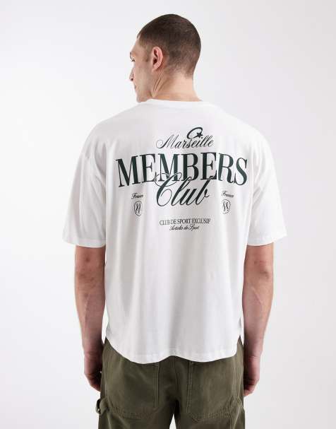 ASOS DESIGN – Kastiges Oversize-T-Shirt in Weiß mit Textprint auf Brusthöhe - view 1