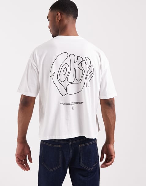 ASOS DESIGN – Kastiges Oversize-T-Shirt in Weiß mit „Tokyo“-Textprint in Bubble-Optik - view 1