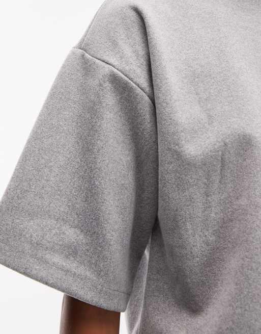 ASOS DESIGN – Kastiges T-Shirt in Grau mit angerauter Oberfläche, Kombiteil, 2 von 4