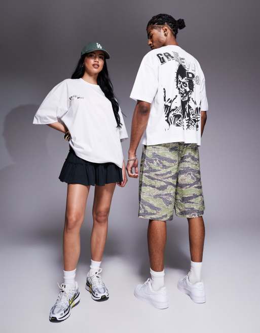 ASOS DESIGN – Kastiges Unisex-T-Shirt in Weiß mit Oversize-Schnitt und „Green Day“-Prints, 3 von 4