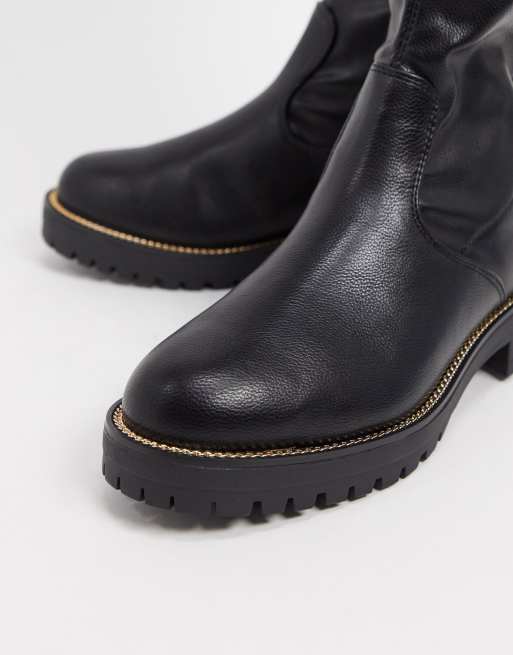 ASOS DESIGN Kate flat over the knee boots in black, 3 of 4