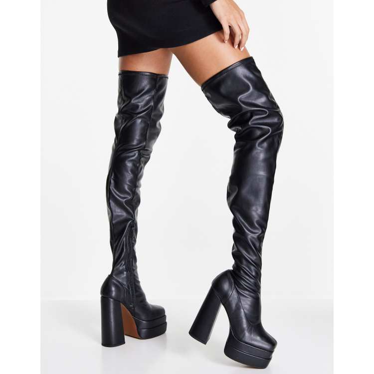 Over the knee platform heel boots sale