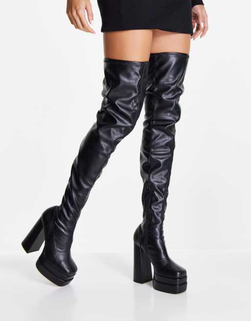 Asos katcher heeled outlet over the knee boots