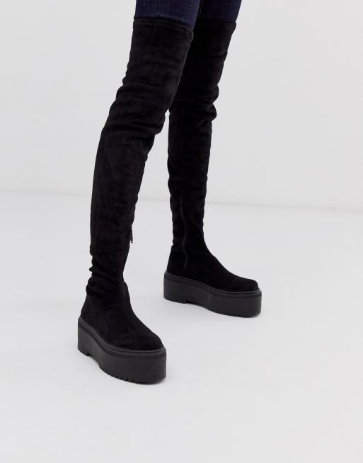 asos design katie chunky over the knee boots