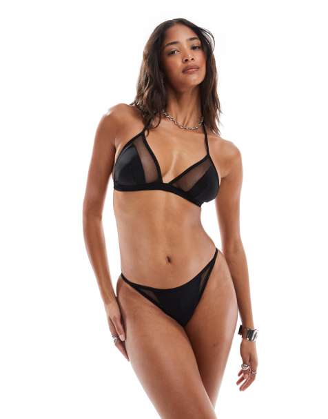 ASOS DESIGN - Katie May - Bikini avec empiècement en tulle - Noir - view 1