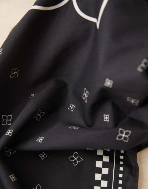 ASOS DESIGN - Katoenen bandana met print in zwart , 3 van 3