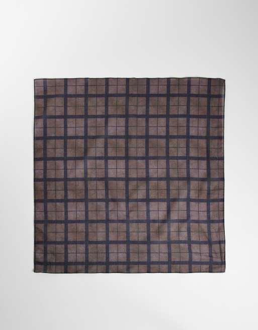 ASOS DESIGN - Katoenen bandana met ruitprint in bruin, 2 van 4