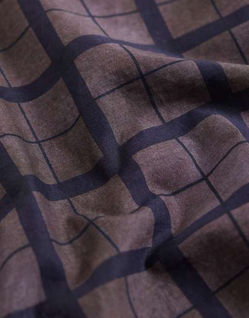 ASOS DESIGN - Katoenen bandana met ruitprint in bruin, 3 van 4