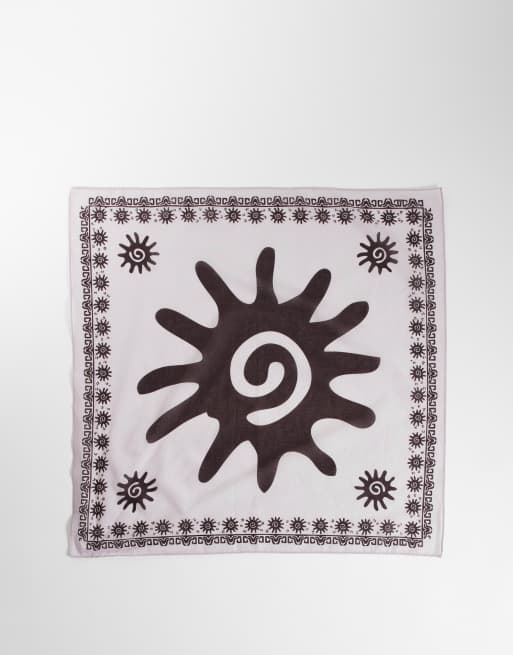 ASOS DESIGN - Katoenen bandana met zonneprint in bruin, 2 van 4