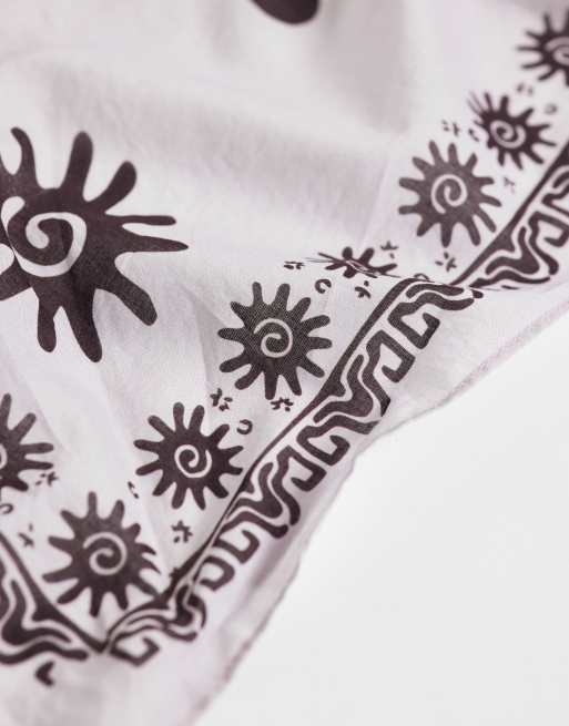 ASOS DESIGN - Katoenen bandana met zonneprint in bruin, 3 van 4