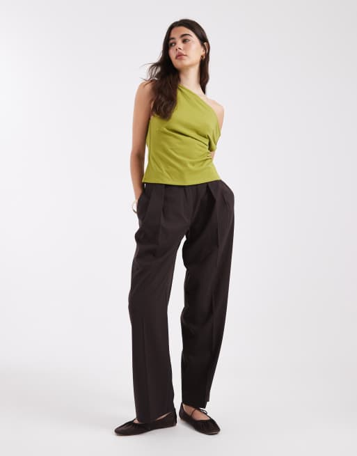 ASOS DESIGN - Katoenen top met blote schouder in groen, 2 van 4
