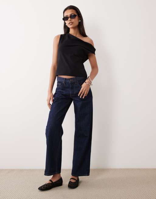 ASOS DESIGN - Katoenen top met blote schouder in zwart, 2 van 4