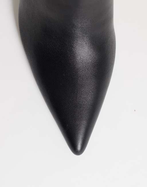 ASOS DESIGN Katya wedge ruched over the knee boots in black, 4 of 4