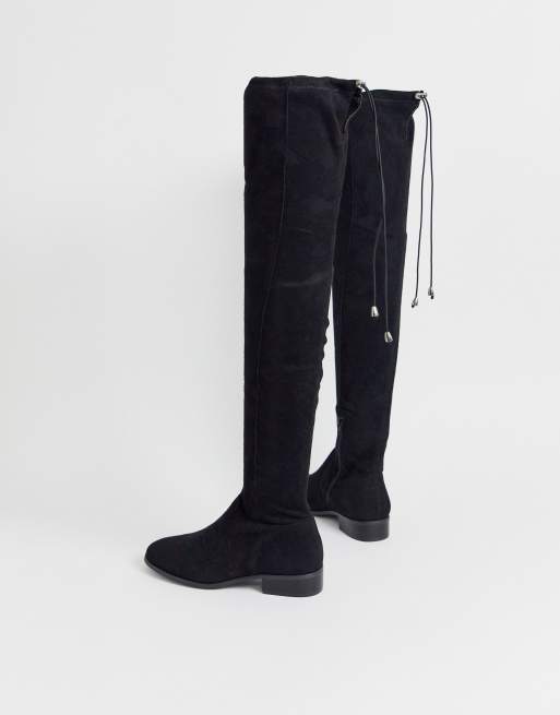 Asos black store thigh high boots