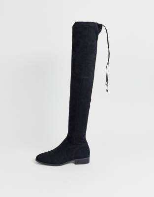 flat thigh high boots