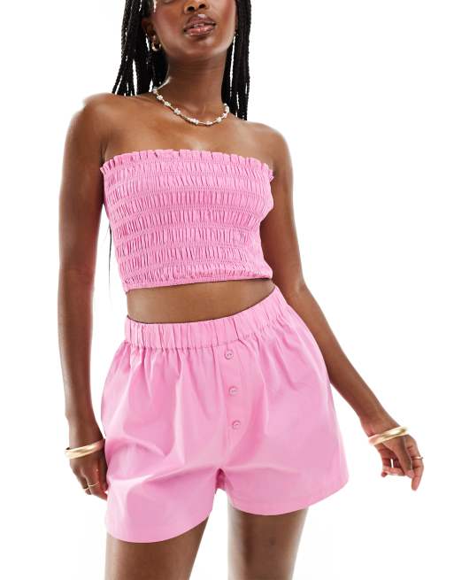 ASOS DESIGN - Kaye - Ensemble de plage en coton - Rose vif