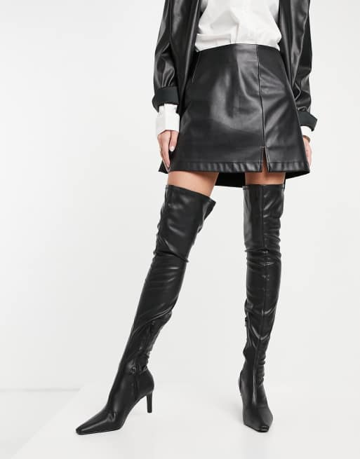 ASOS DESIGN - Kaye - Stivali cuissard elasticizzati neri