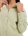 [ASOS DESIGN] ASOS DESIGN Kayla Mix and Match beach shirt in khaki-Green M Khaki