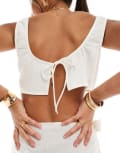 [ASOS DESIGN] ASOS DESIGN Kayla Mix and Match crop beach top in white L White
