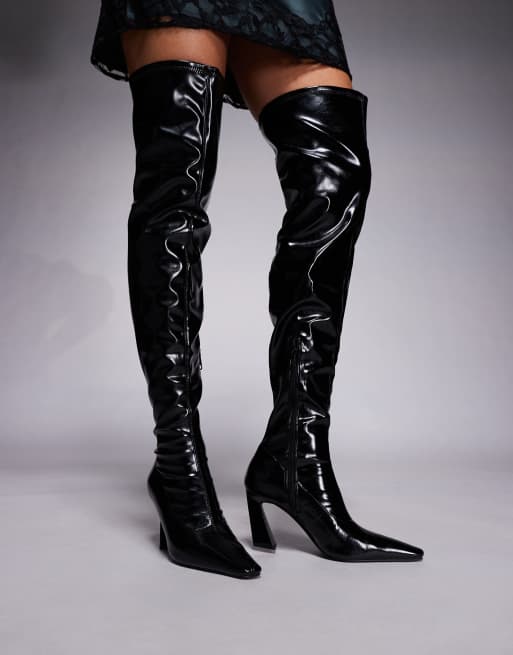 ASOS DESIGN - Keeper - Stivali cuissard neri con punta squadrata, 2 di 4