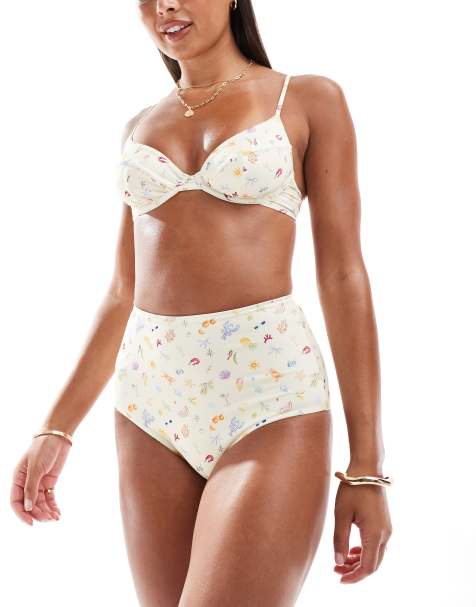 ASOS DESIGN Kellie bikini in doodle print - view 1