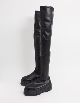 asos black chunky boots