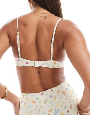 Asos Design Kellie Underwire Bikini Top In White