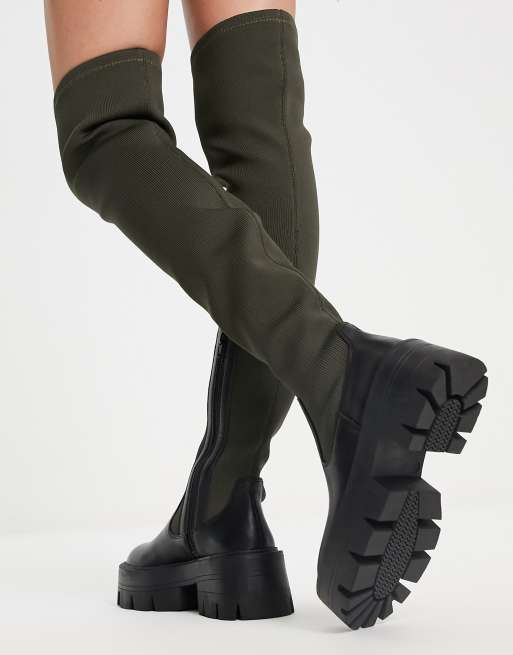 Sneaker over hot sale the knee boots