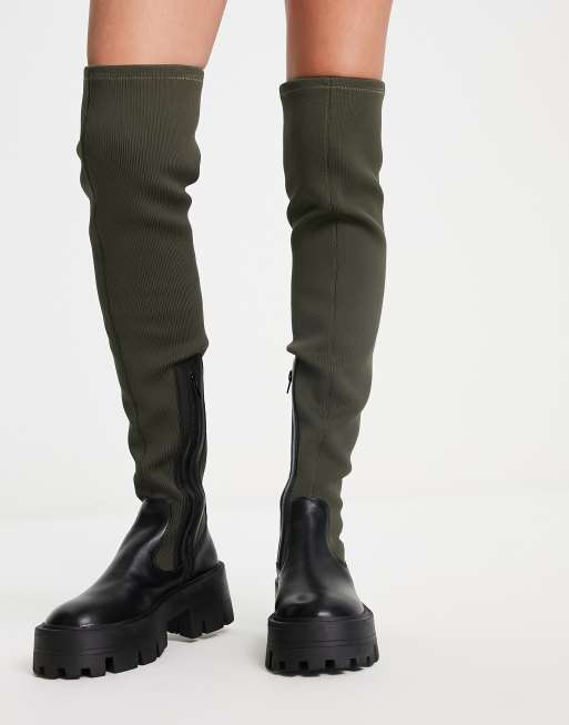 Asos flat clearance knee high boots