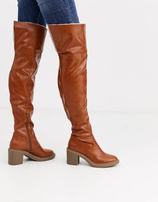 Over the knee sales shearling boots