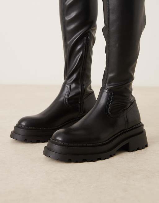 ASOS DESIGN Kendra chunky over the knee boots in black