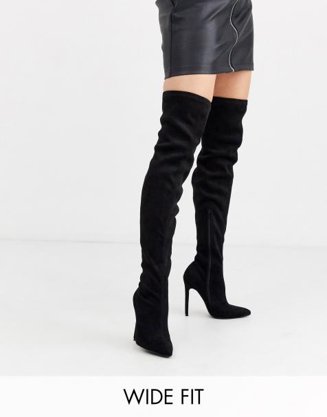 ASOS DESIGN - Kendra - Cuissardes larges à talons aiguilles - Noir