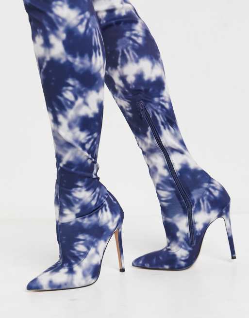 Blue velvet hotsell thigh high boots