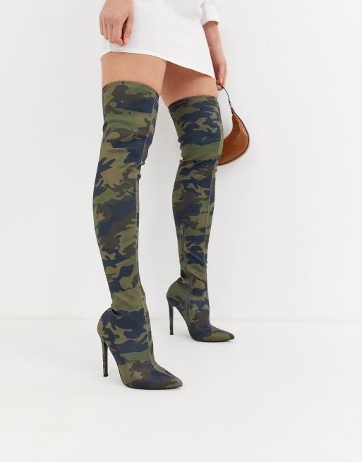 Over the knee camouflage on sale boots